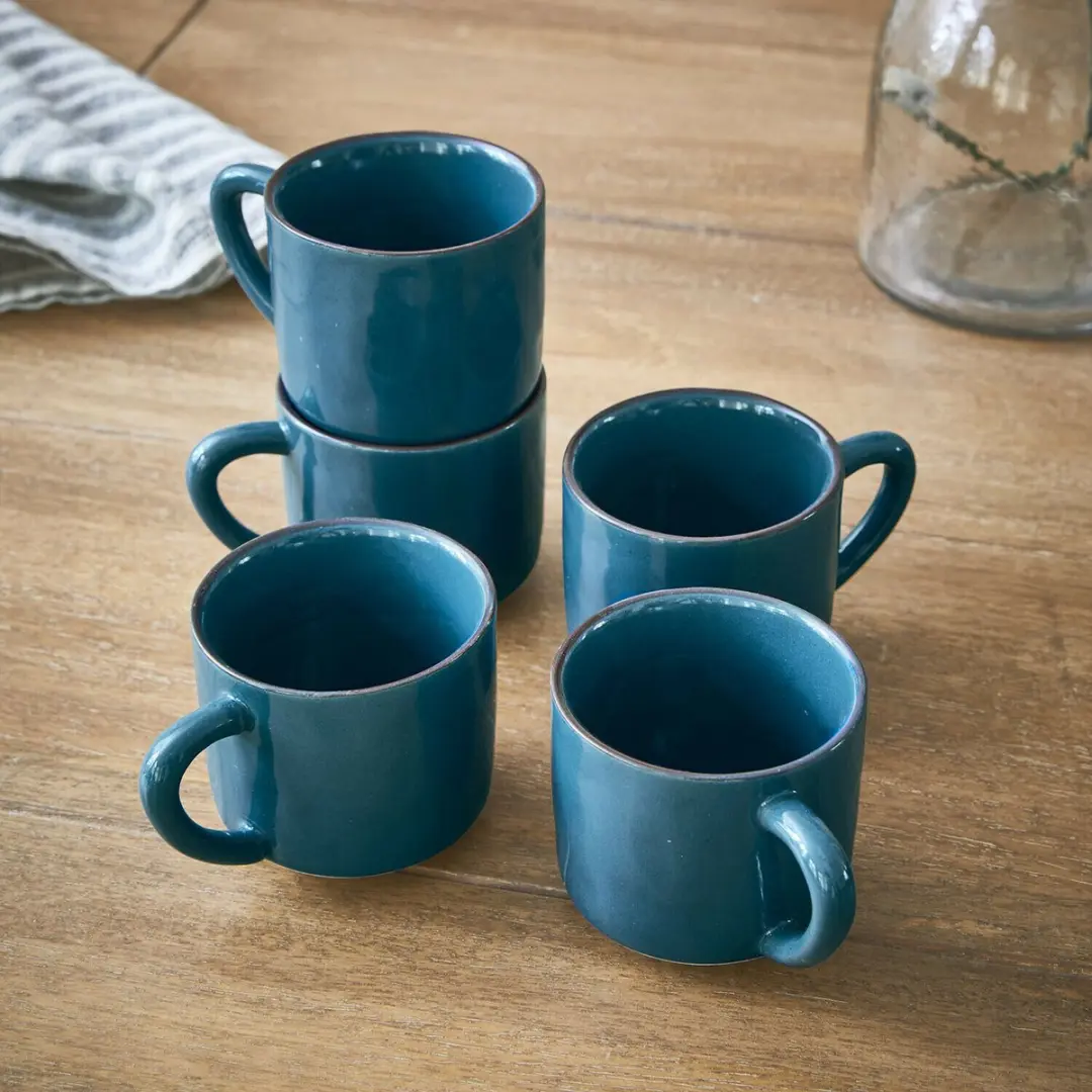 Loberon Biarré Kopjes & Schoteltjes Set 6-delig - Blauw