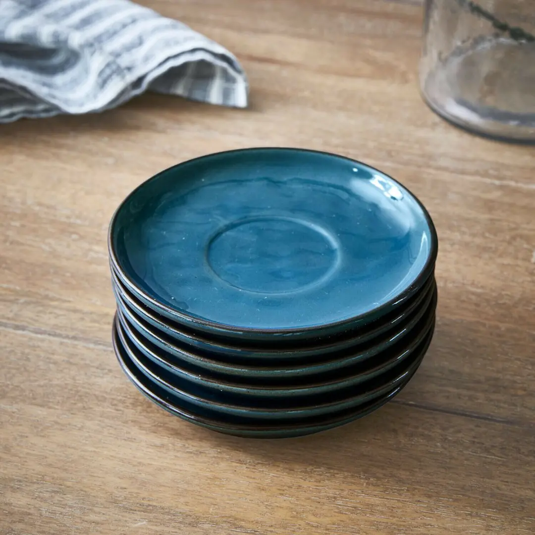 Loberon Biarré Kopjes & Schoteltjes Set 6-delig - Blauw