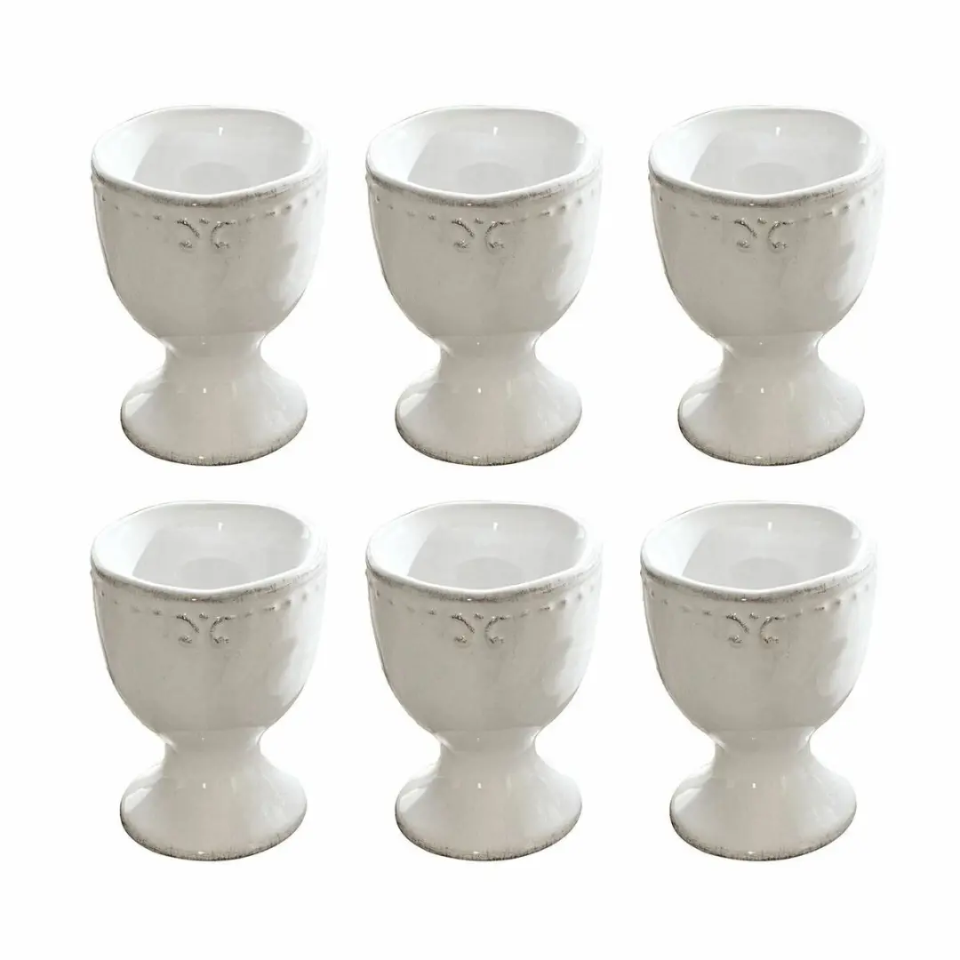 Loberon Fontienne Eierdoppen - 6 Stuks Wit