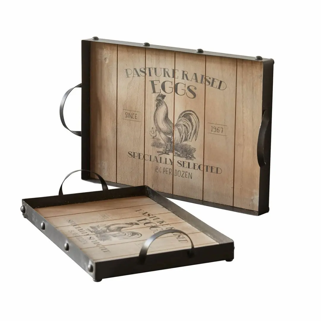 Loberon Nobles Dienbladset - 2 Stuks Antiekzwart/Bruin
