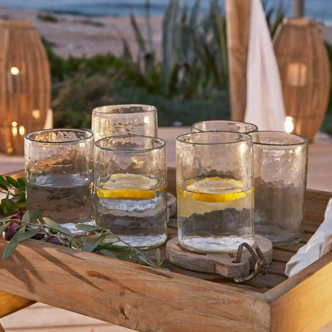 Loberon Clarksville Glas Set 6 Stuks - Ø9cm - Helder