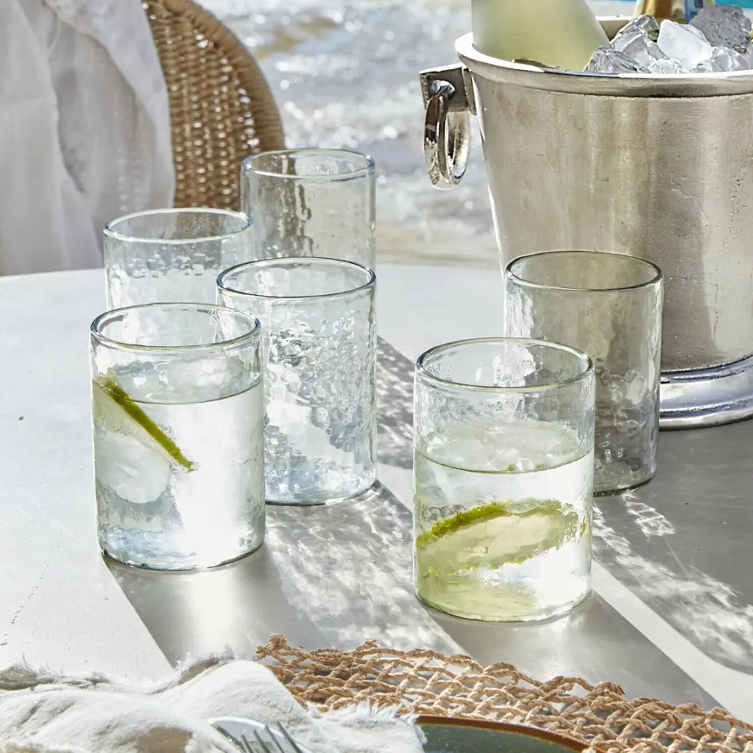 Loberon Clarksville Glas Set 6 Stuks - Ø9cm - Helder