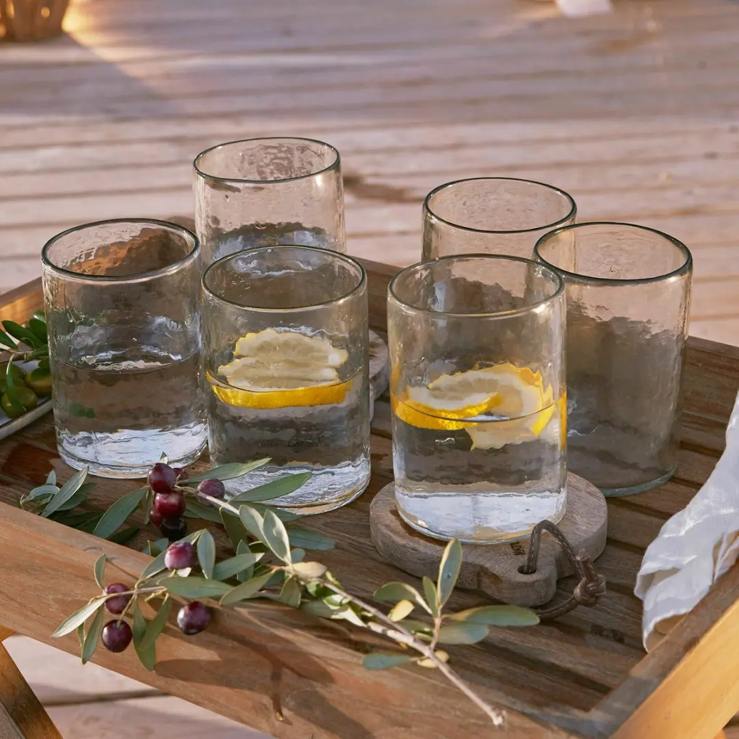 Loberon Clarksville Glas Set 6 Stuks - Ø9cm - Helder