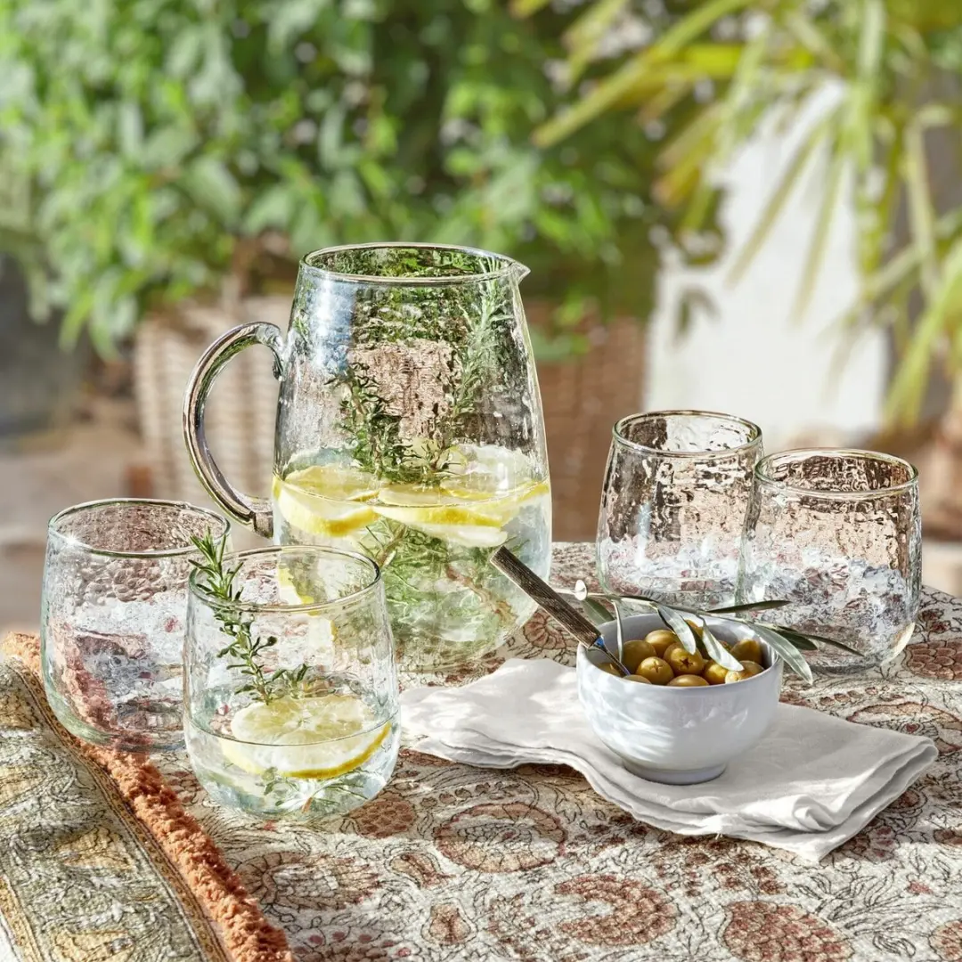 Loberon Glas Set 4 Stuks - Ø9cm Heldere Valters