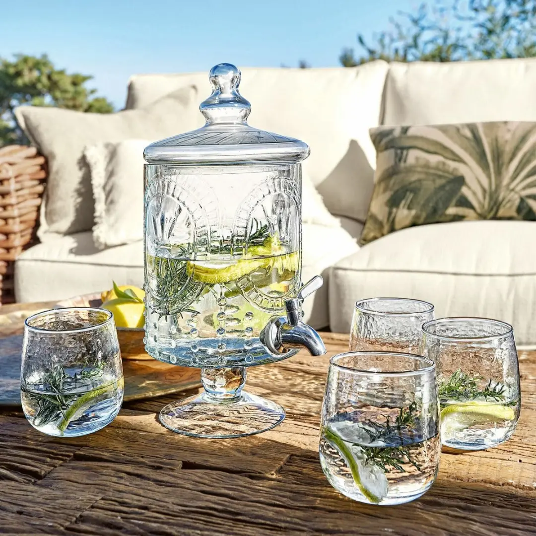 Loberon Glas Set 4 Stuks - Ø9cm Heldere Valters