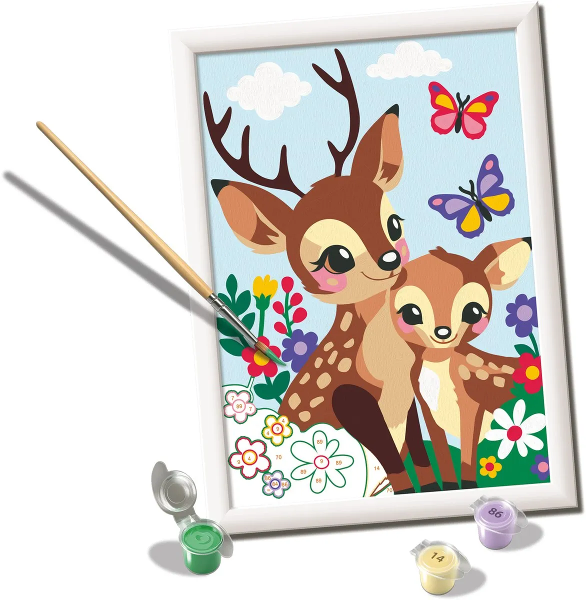 Ravensburger CreArt Junior Vrolijke Herten Schilderen op Nummer - Meerkleurig