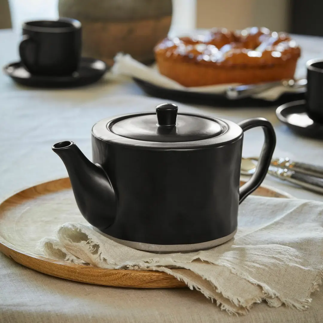 Loberon Theepot Biarré - 1 Persoon - Zwart