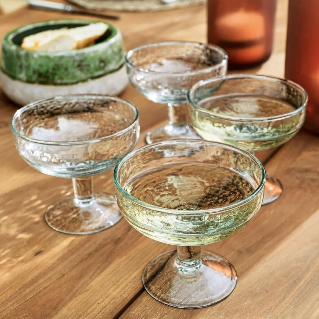 Loberon Port Vila Glas Set - 4 Stuks Ø11cm Heldere