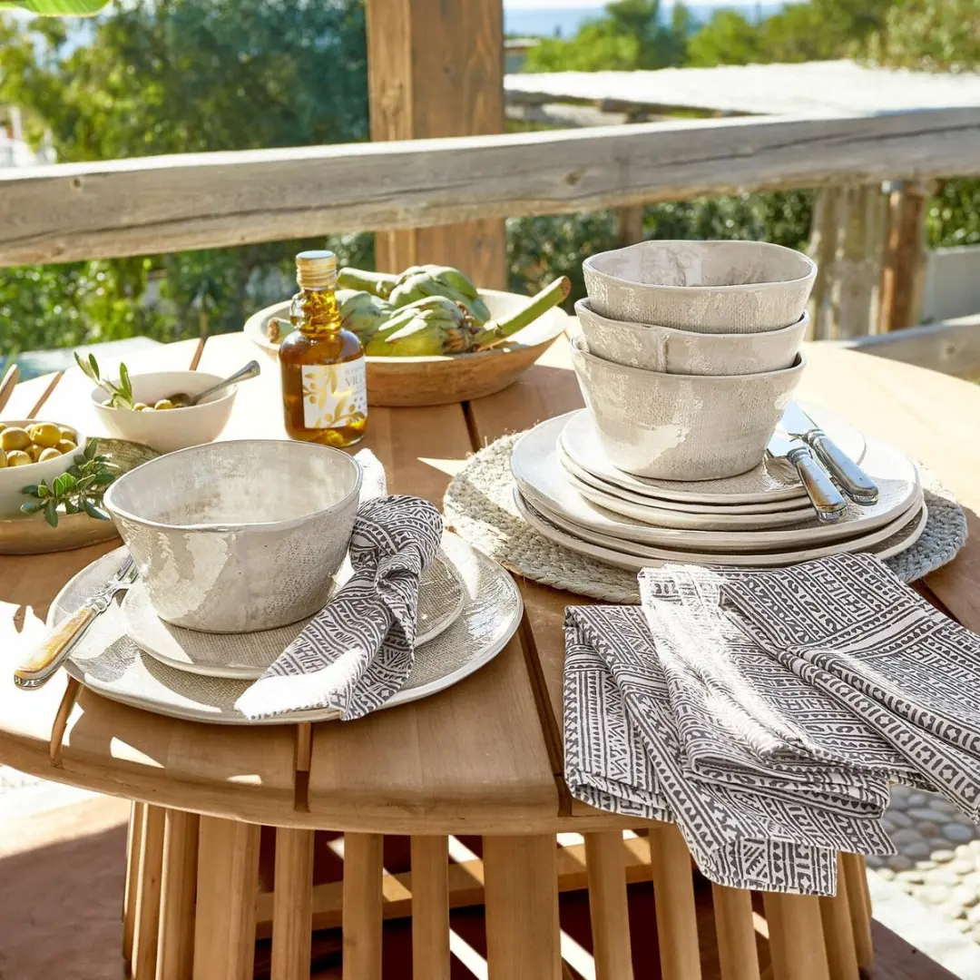 Loberon Dessertbordjes Set 4 Stuks - Luganville Beige