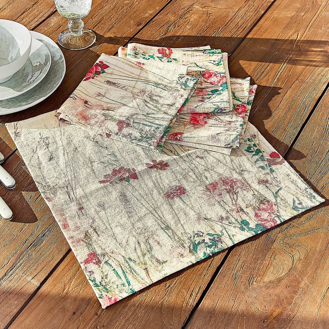 Loberon Briovene Bont Servetset - 4 Stuks