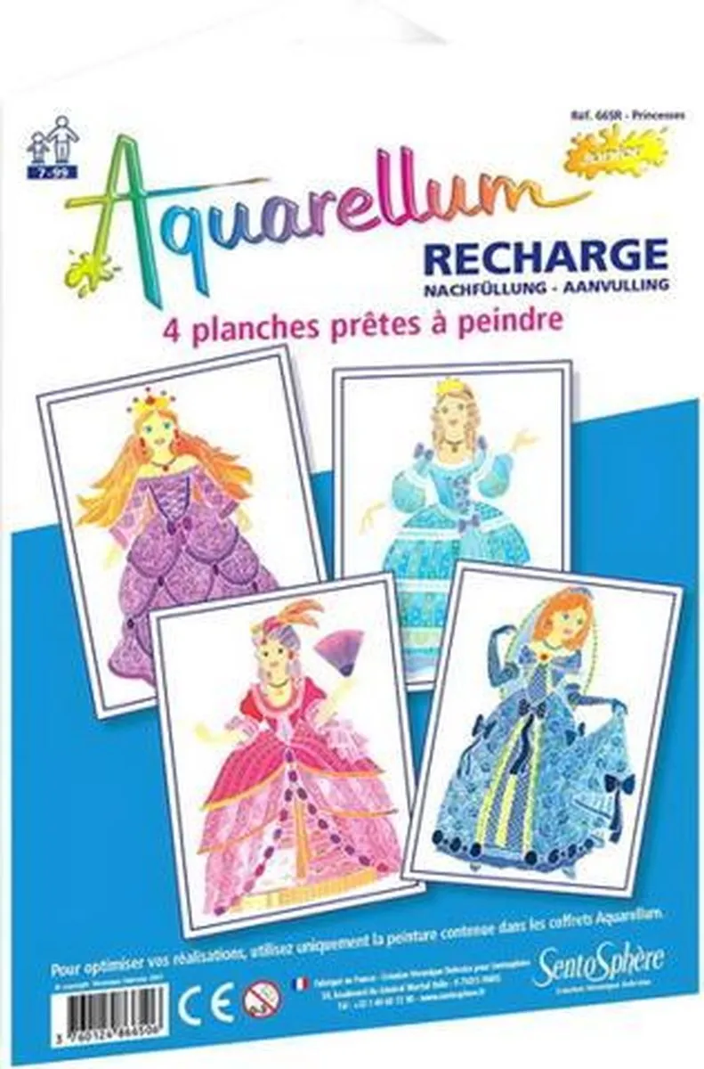 Asmodee Aquarellum Junior Navulling Prinsessen - 3 Stuks
