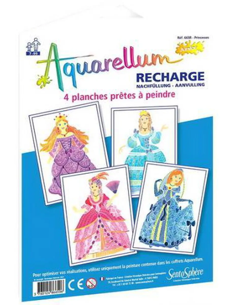 Asmodee Aquarellum Junior Navulling Prinsessen - 3 Stuks