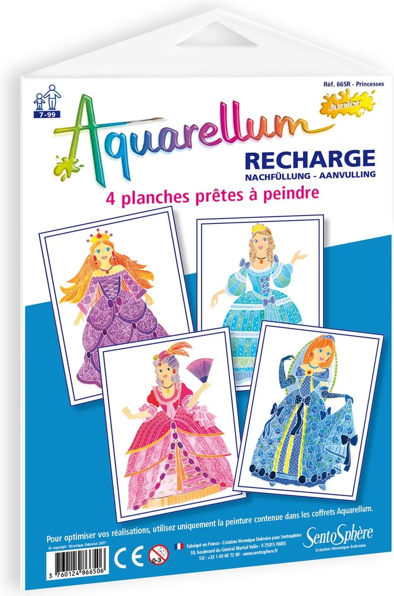 Asmodee Aquarellum Junior Navulling Prinsessen - 3 Stuks