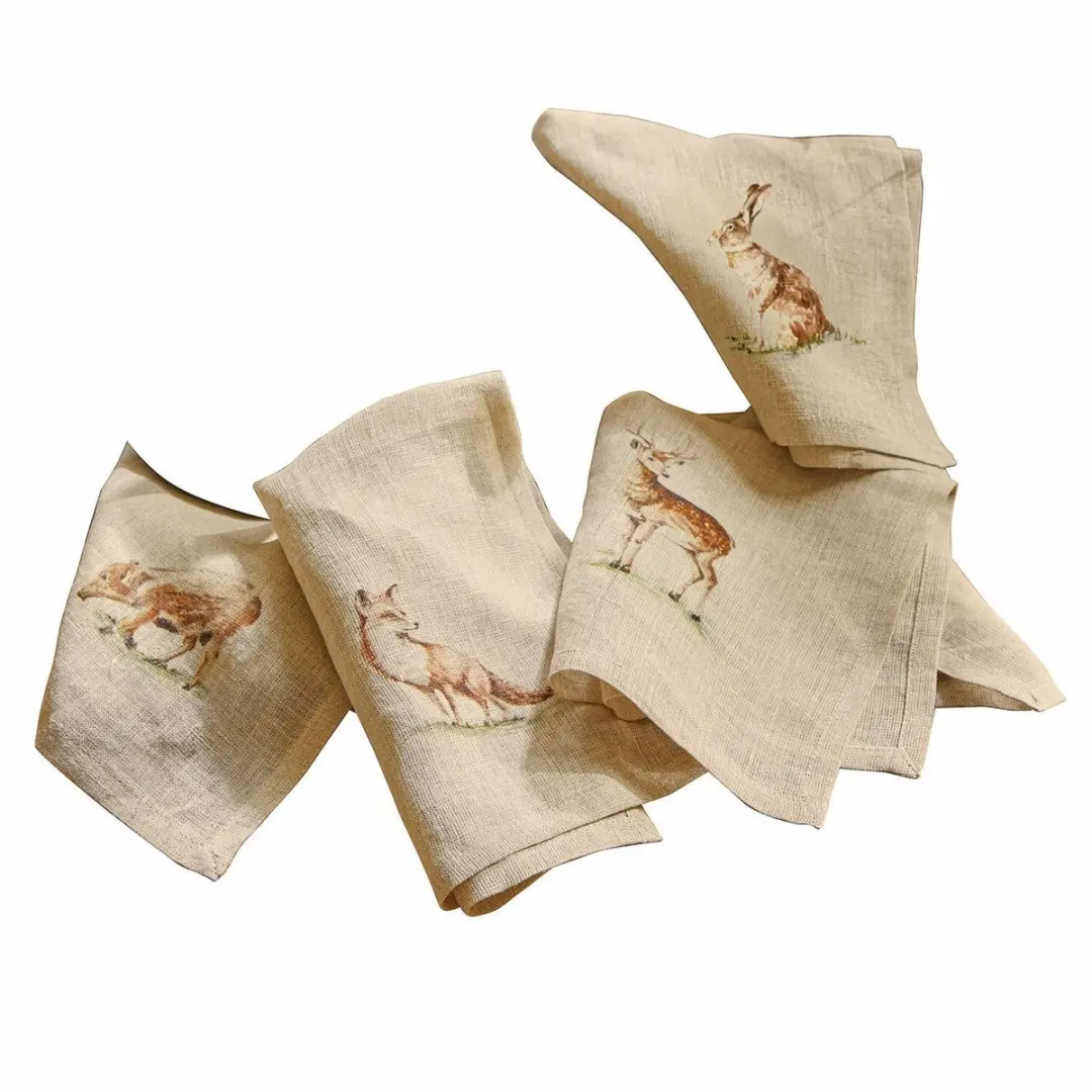 Loberon Doucier Linnen Servet Set - 4 Stuks
