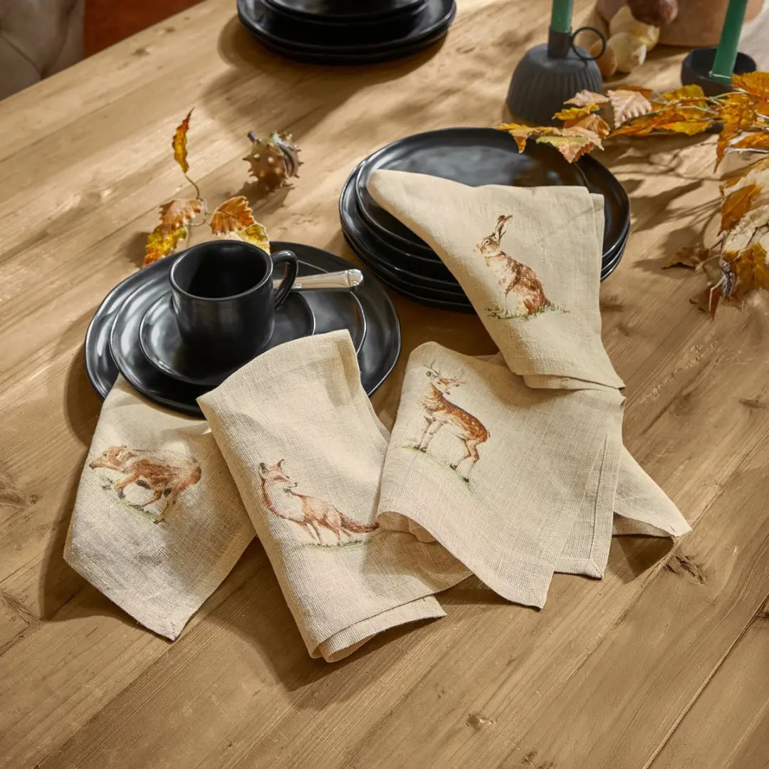 Loberon Doucier Linnen Servet Set - 4 Stuks
