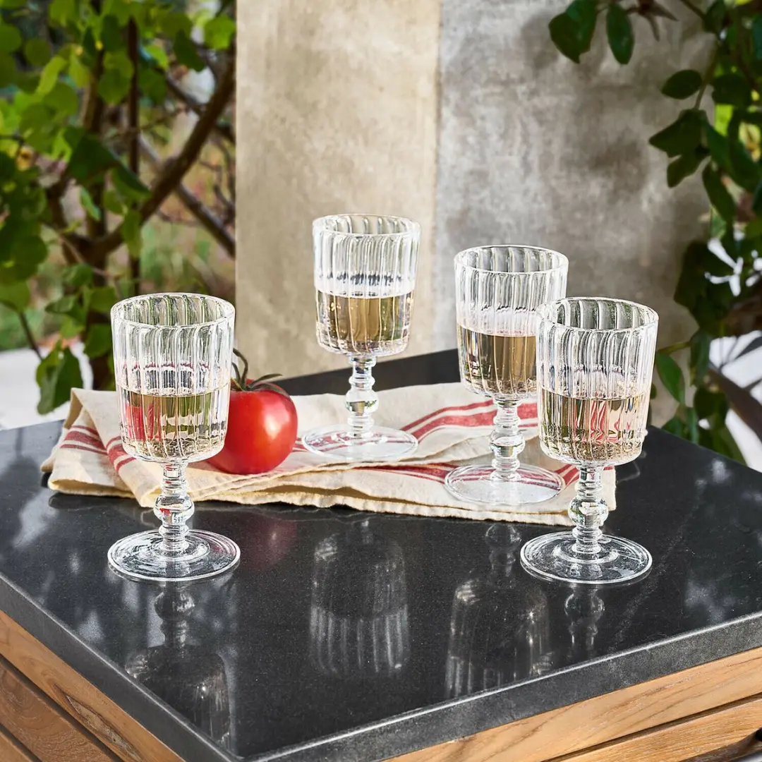 Loberon Lianzo Glas Set - 4 Stuks Ø7cm Helder