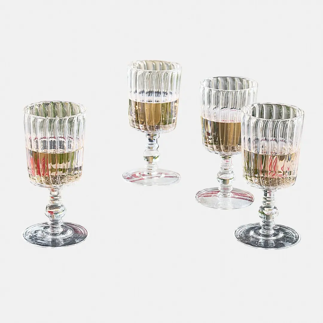 Loberon Lianzo Glas Set - 4 Stuks Ø7cm Helder