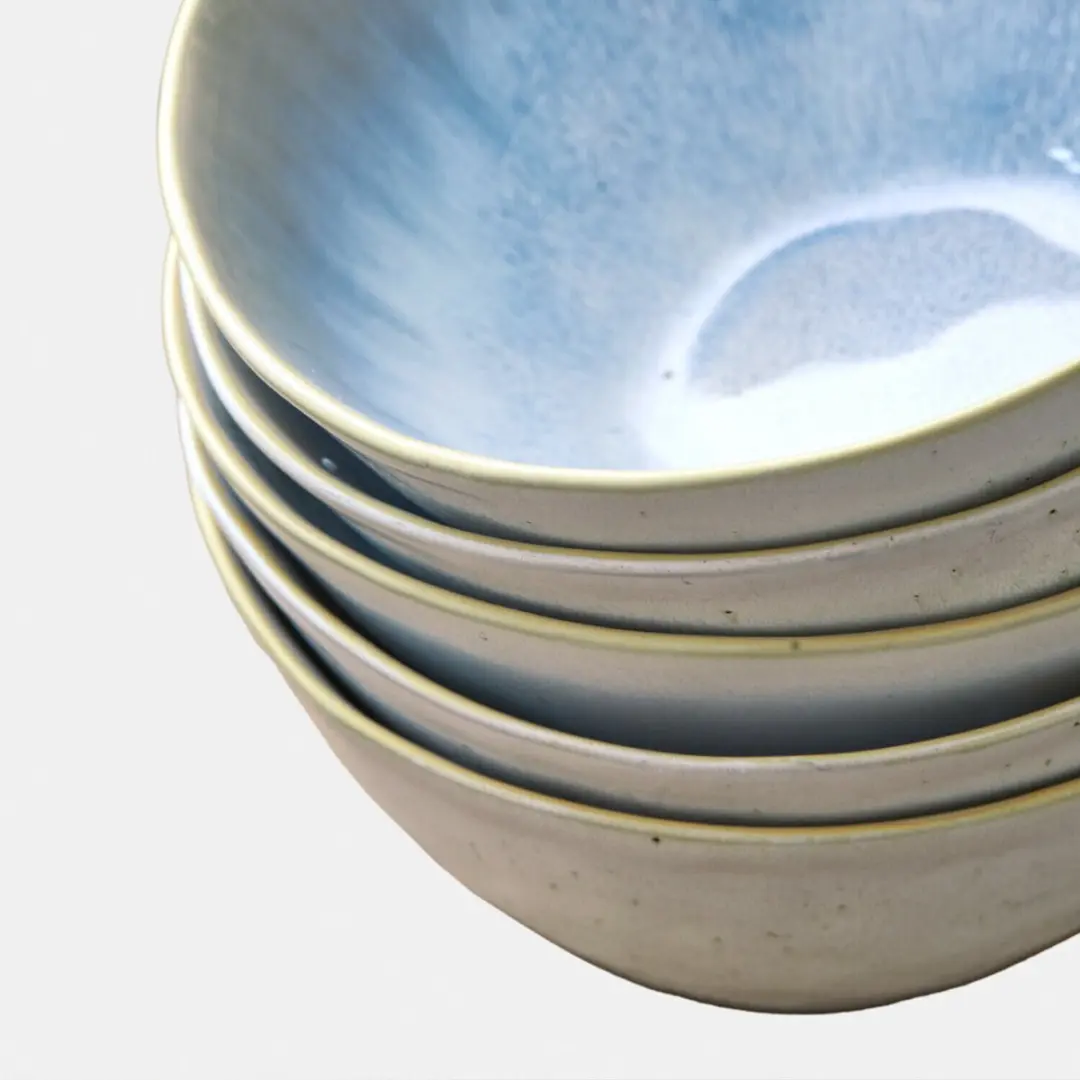 Loberon Vionette Kommetjes - 6 Stuks - Blauw/Wit