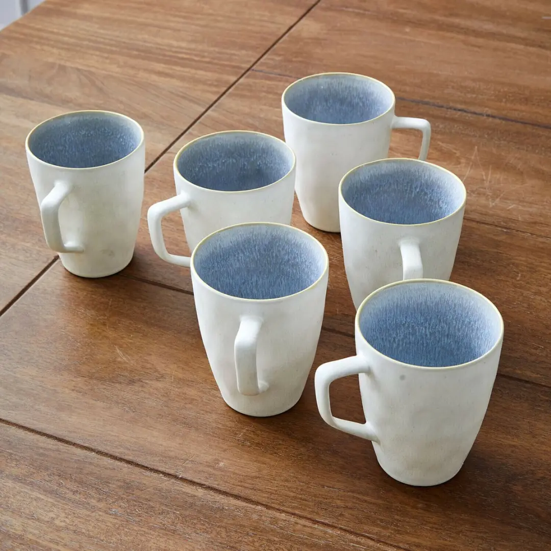 Loberon Vionette Kopjes - 6 Stuks Blauw/Wit