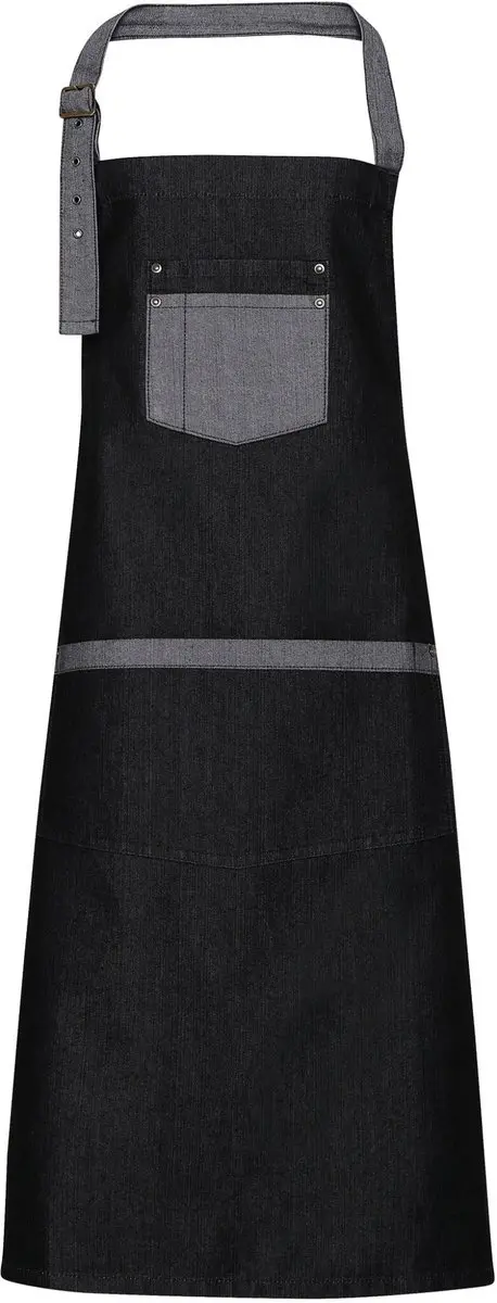 Schort/Tuniek/Werkblouse Unisex One Size Premier Black Denim 70% Katoen, 30% Pol