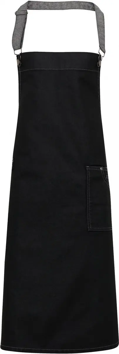 Schort/Tuniek/Werkblouse Unisex One Size Premier Black Denim 100% Katoen