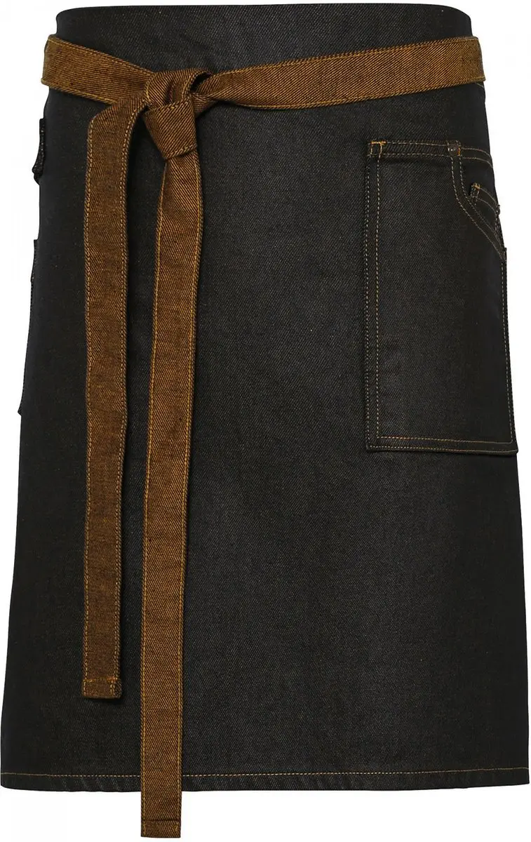 Schort/Tuniek/Werkblouse Unisex One Size Premier Black / Tan Denim 100% Katoen