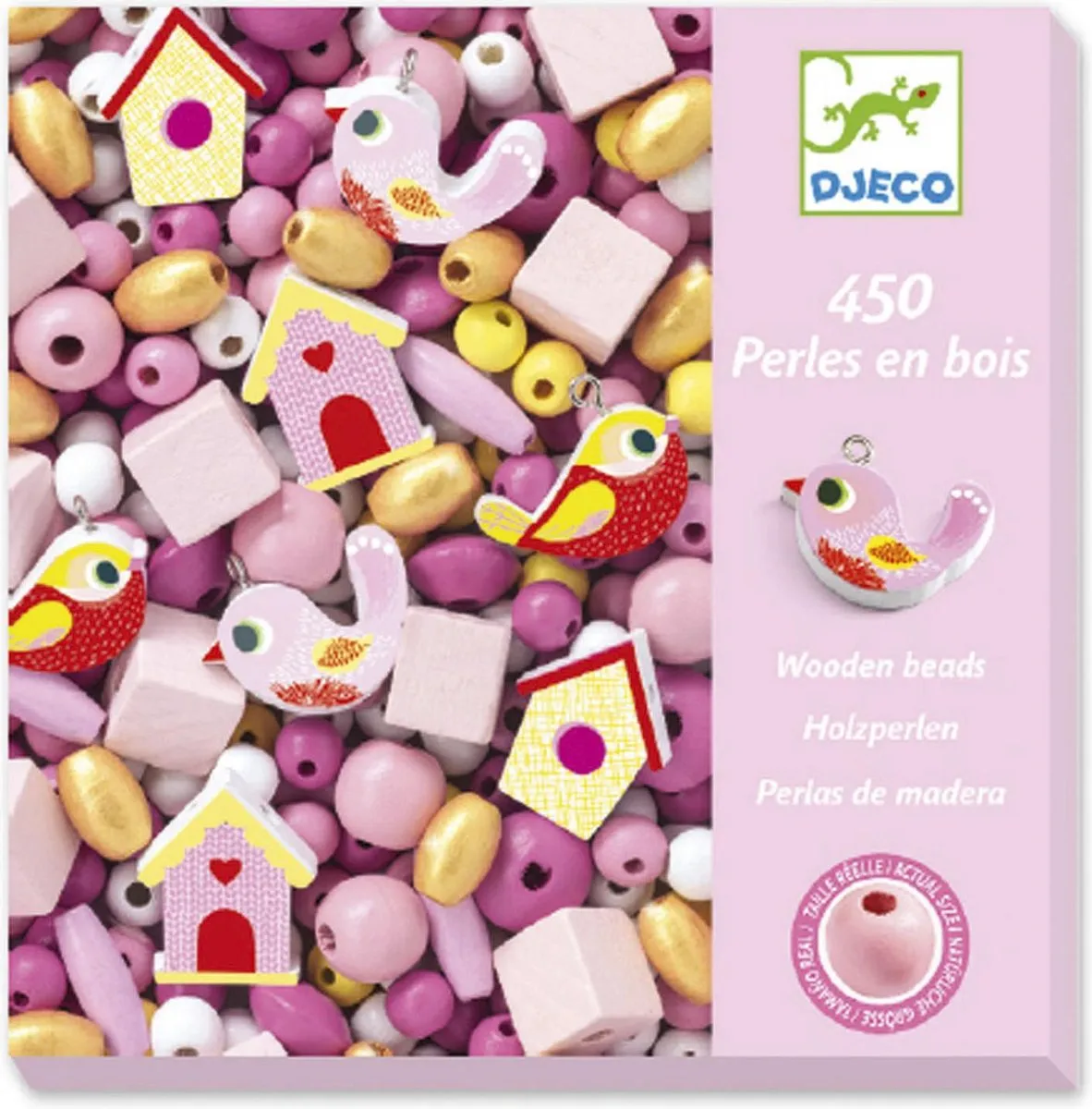 Djeco Houten Parels Vogels 450 Stuks - Multicolor - afbeelding 6 van 6