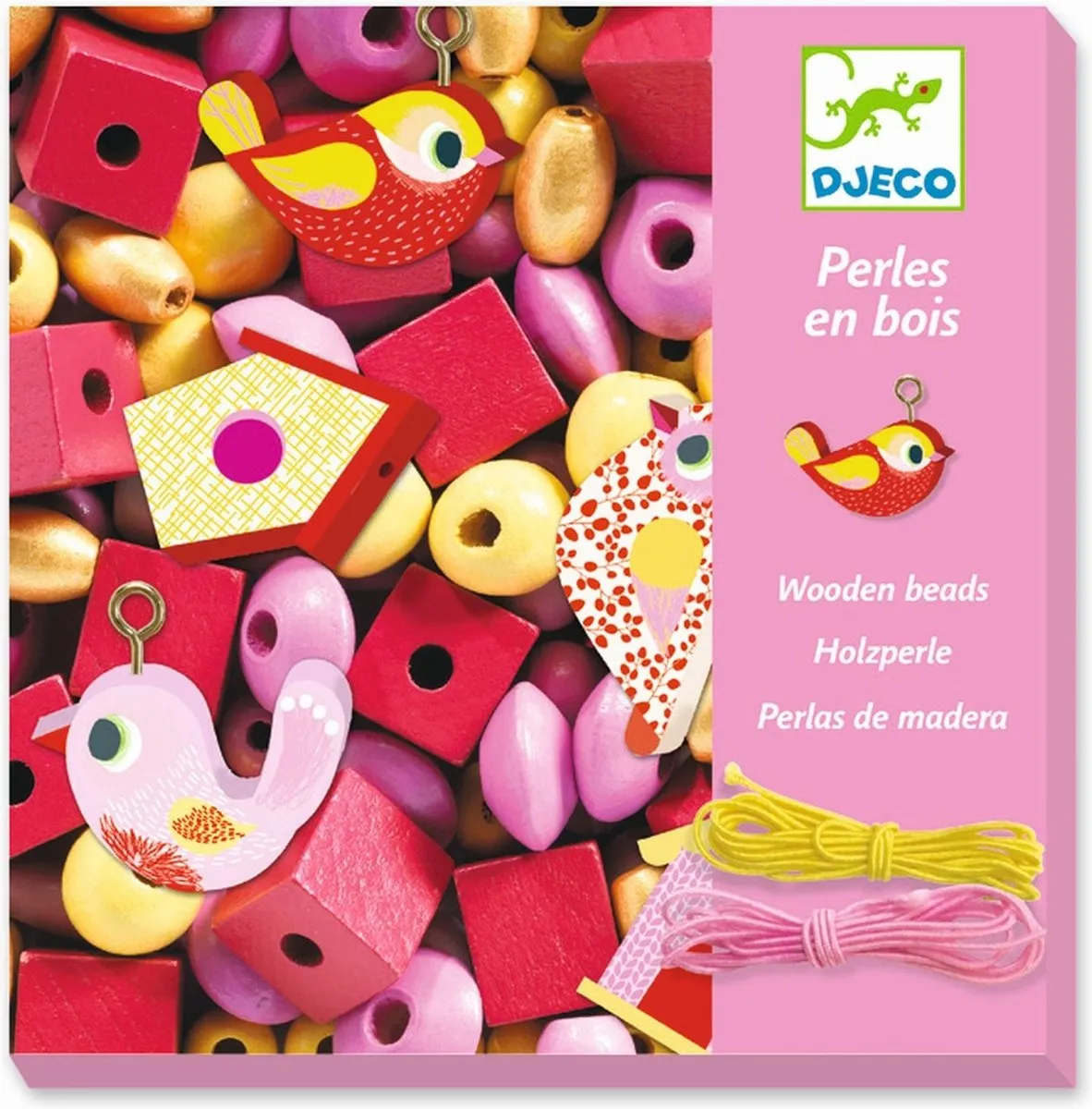 Djeco Houten Parels Vogels 450 Stuks