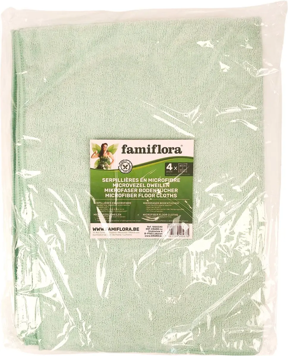 Famiflora Microvezel Dweil 80x60cm - Set van 4 - 300gr/m² - afbeelding 3 van 3