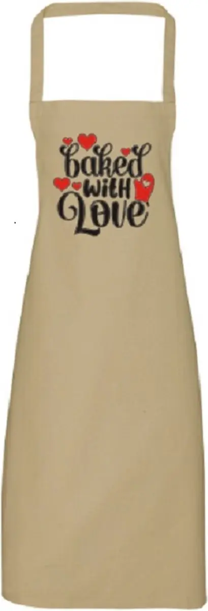 Schort *Moederdag *Valentijnsdag *kleur khaki