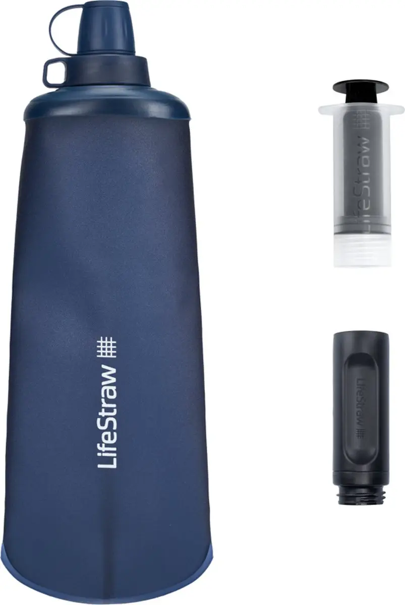 LifeStraw Peak Squeeze Bottle 1L Waterfilter - Blauw