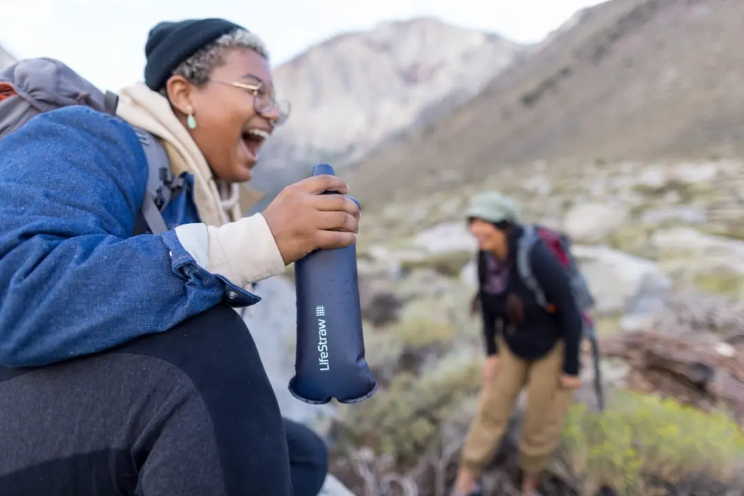 LifeStraw Peak Squeeze Bottle 1L Waterfilter - Blauw