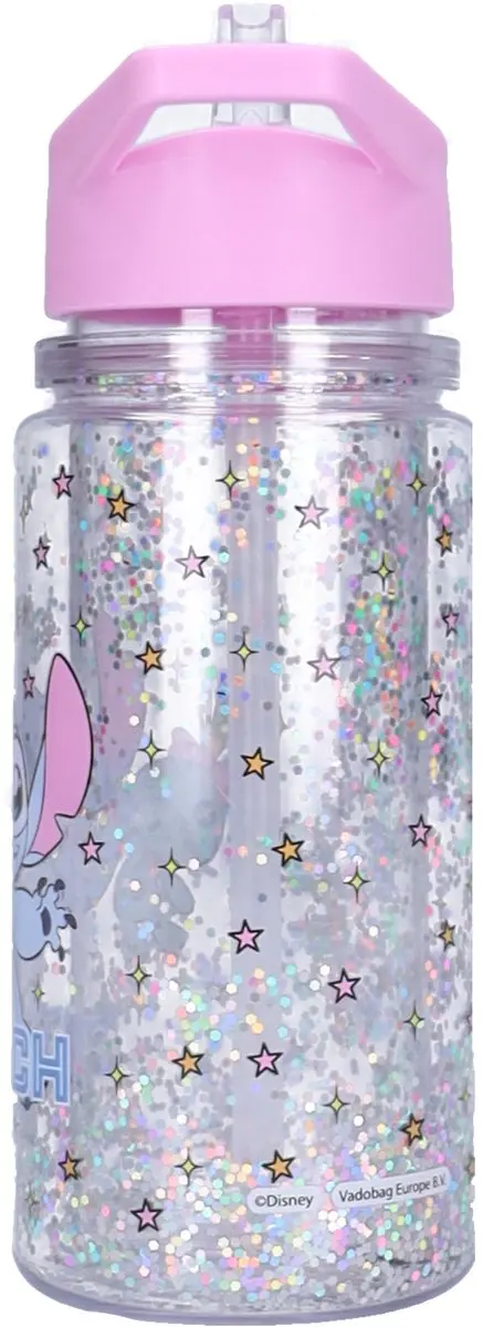 Lilo & Stitch Stitch Twinkle Drinkfles 300ml - Roze Glitter
