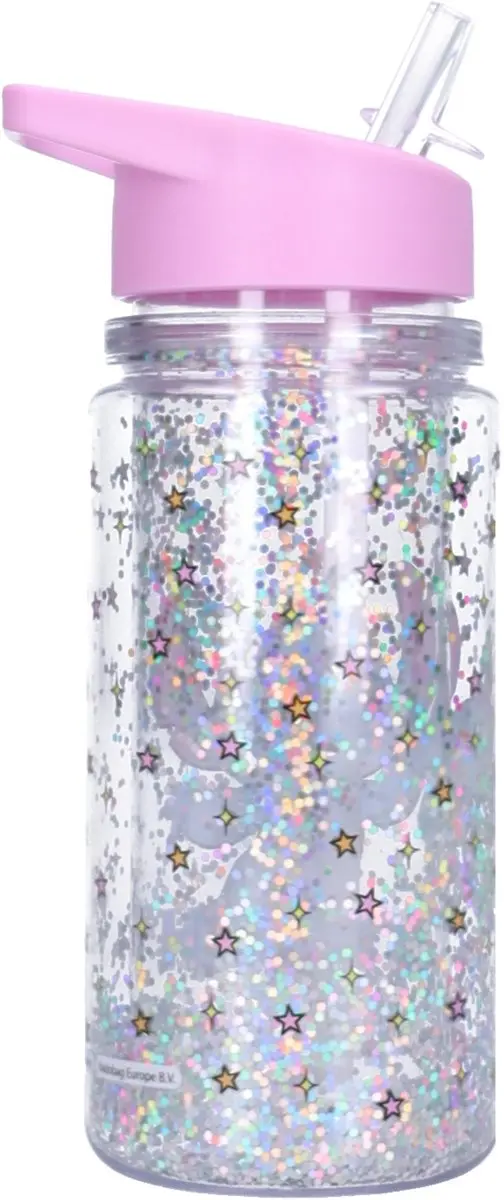 Lilo & Stitch Stitch Twinkle Drinkfles 300ml - Roze Glitter