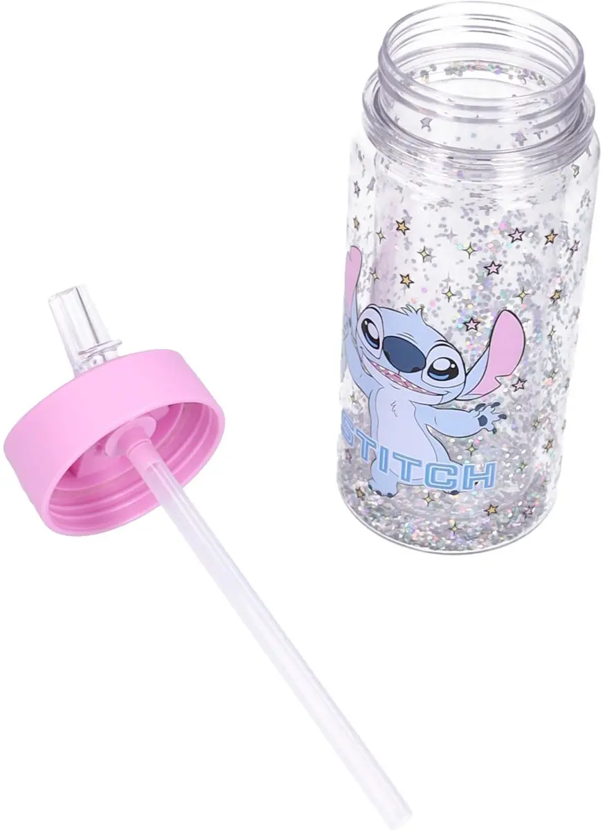 Lilo & Stitch Stitch Twinkle Drinkfles 300ml - Roze Glitter