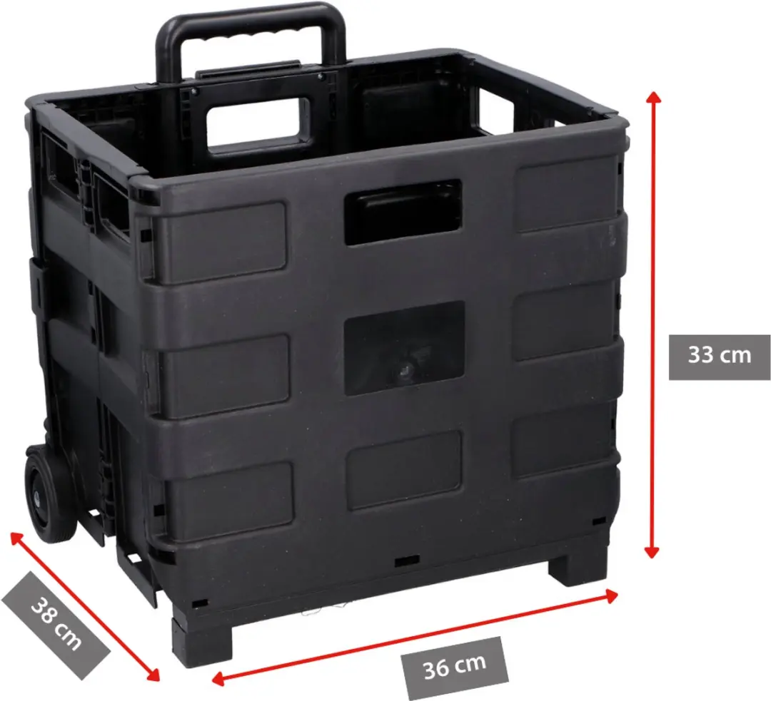 Kinzo Opvouwbare Boodschappentrolley 297980409 - 25kg - Zwart - afbeelding 2 van 6