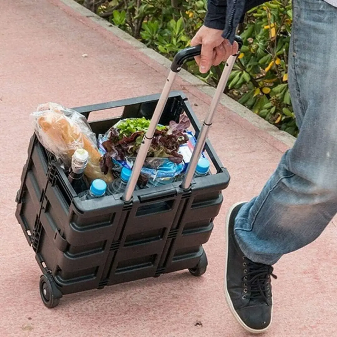 Kinzo Opvouwbare Boodschappentrolley 297980409 - 25kg - Zwart - afbeelding 5 van 6