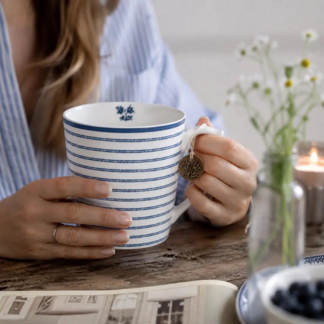 Laura Ashley Blueprint Mok 32cl - Candy Stripe