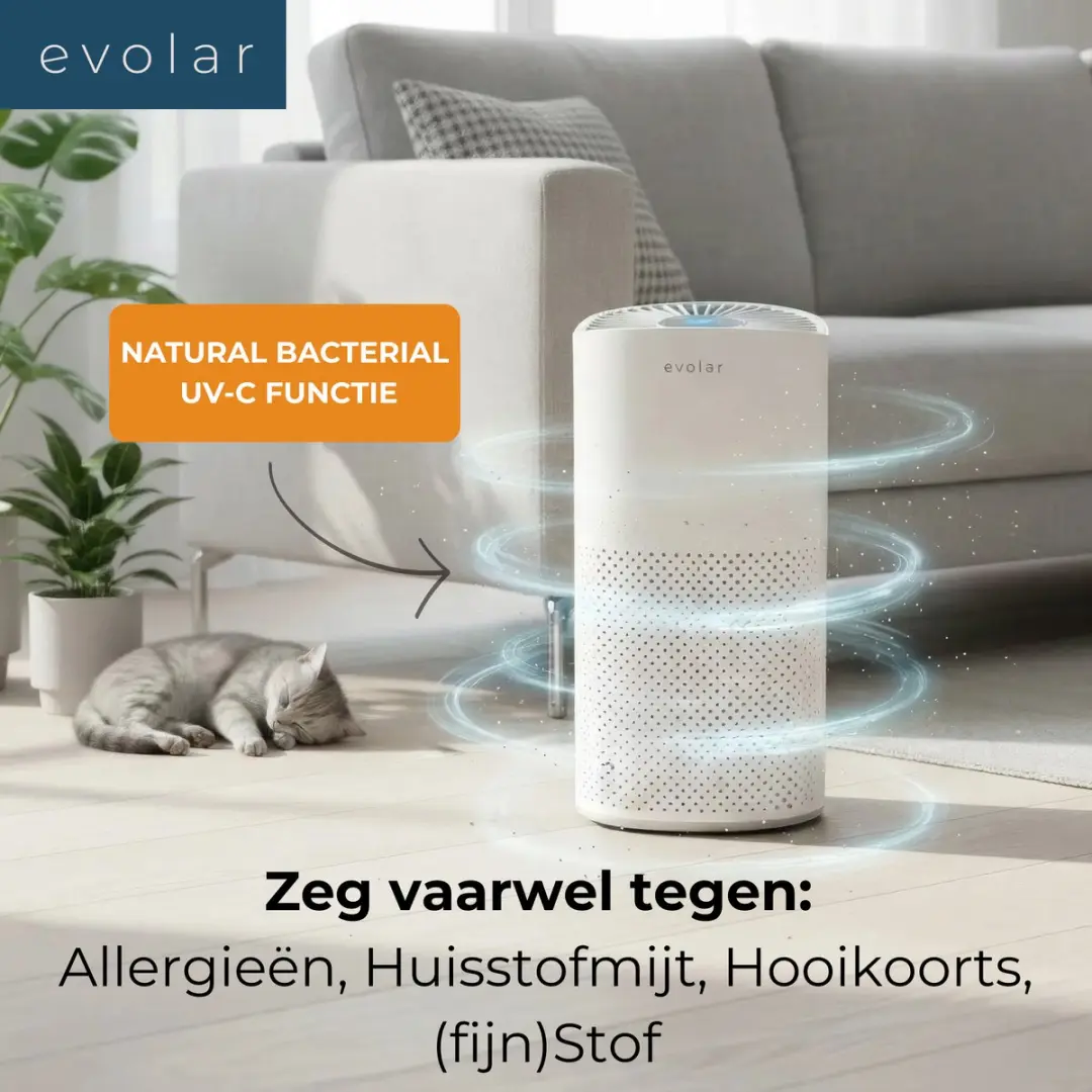 Evolar Luchtreiniger EVO-AP23WH-extraFIL - 200m³/h - 50m² - Wit - afbeelding 6 van 6