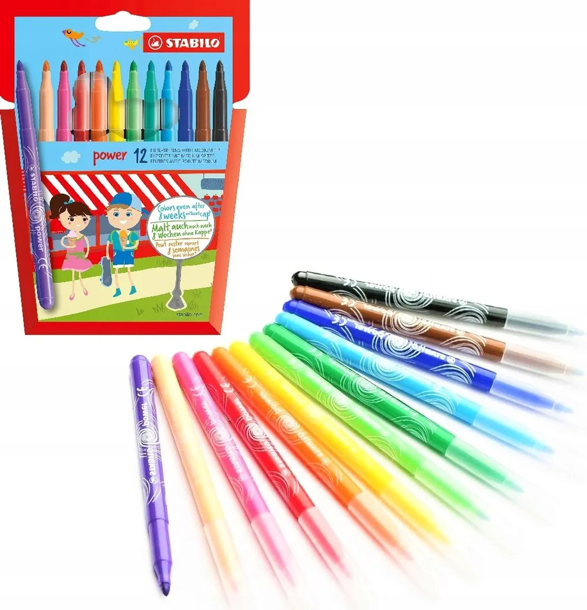 STABILO Power Flamastry 12 Kleuren - Multicolor