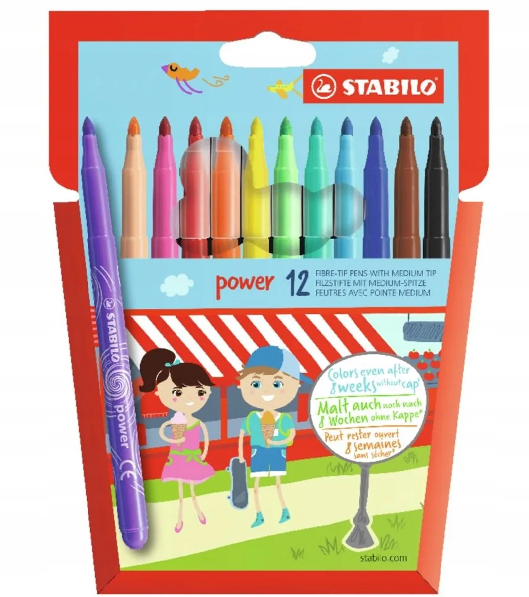 STABILO Power Flamastry 12 Kleuren - Multicolor