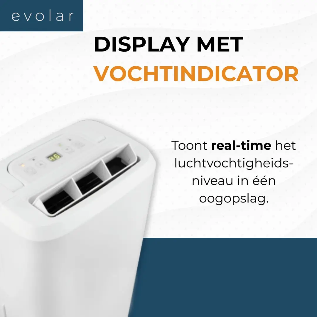 Evolar EVO-DH1200 Luchtontvochtiger 12L - Wit - afbeelding 3 van 6