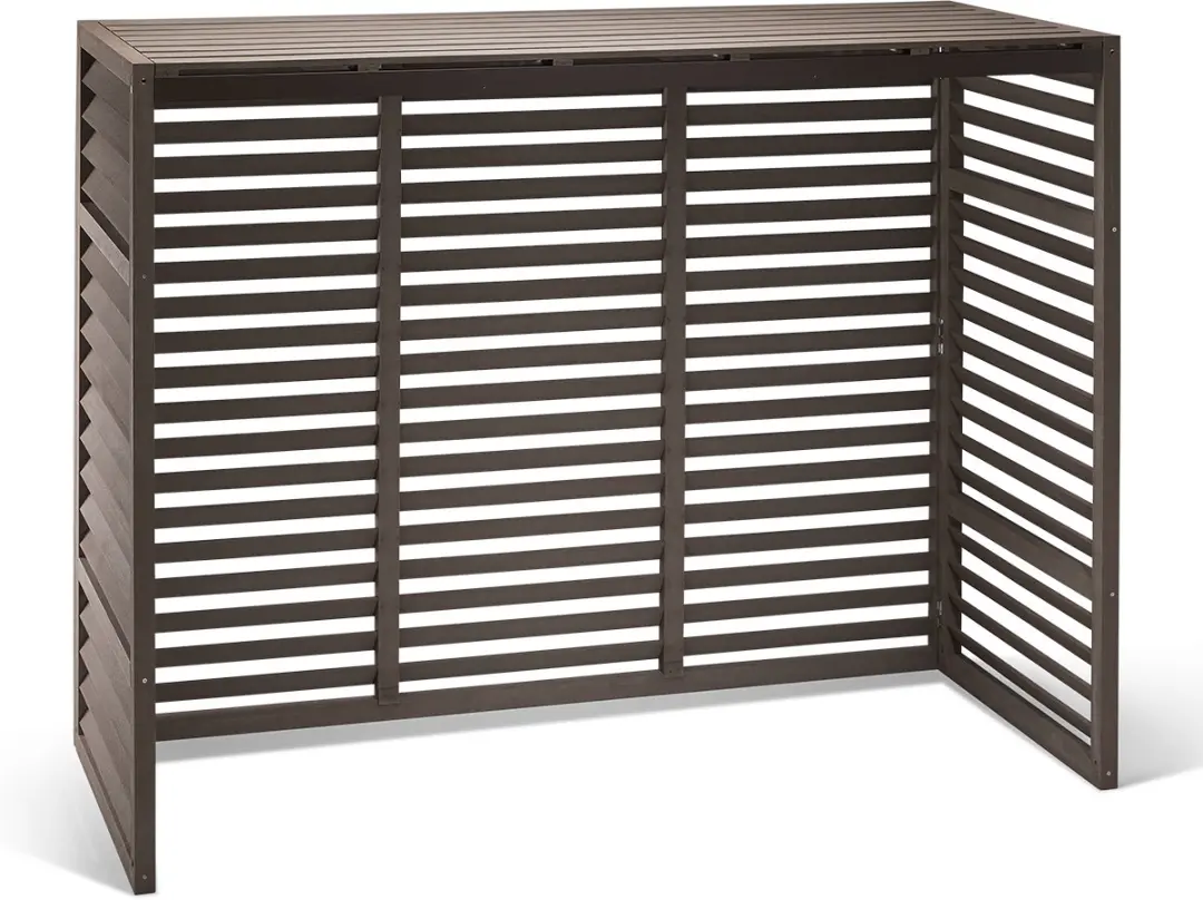 Evolar Evo-Cover WPC XL Walnut Grey Omkasting Buitenunit 170x130x75cm - afbeelding 2 van 6