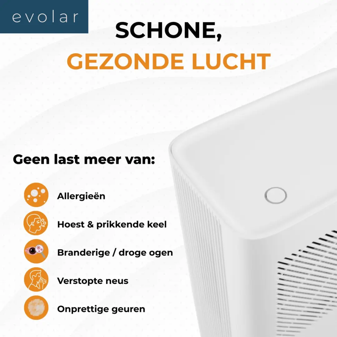 Evolar EVO-DH65 Luchtreiniger Ontvochtiger 200 CADR - Wit - afbeelding 2 van 6