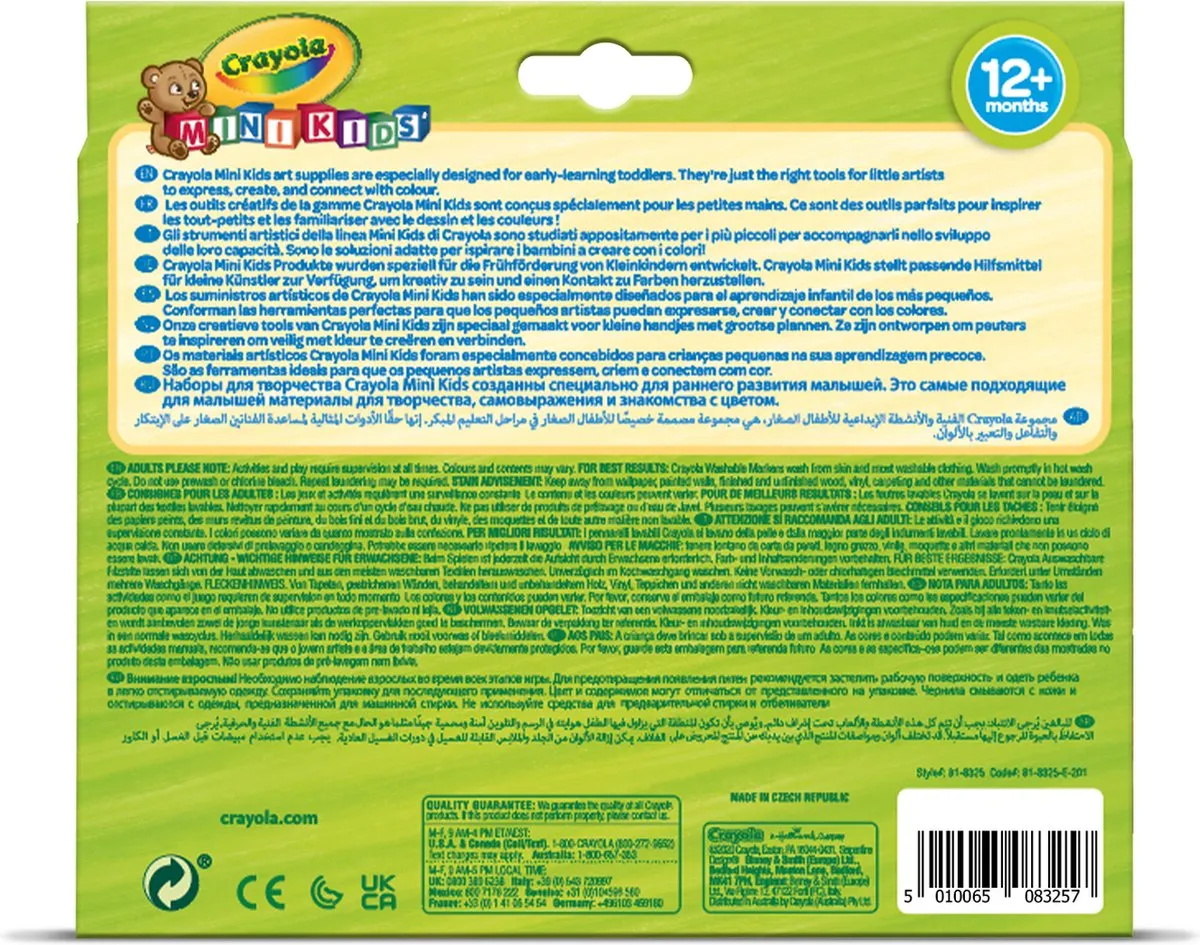 Crayola Mini Kids Viltstiften - 96 Stuks (8x12) - Veelkleurig