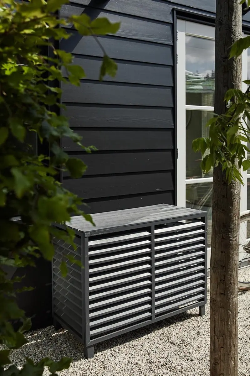 Evolar Achterplaat Airco Omkasting Antraciet Wood Large - afbeelding 2 van 3