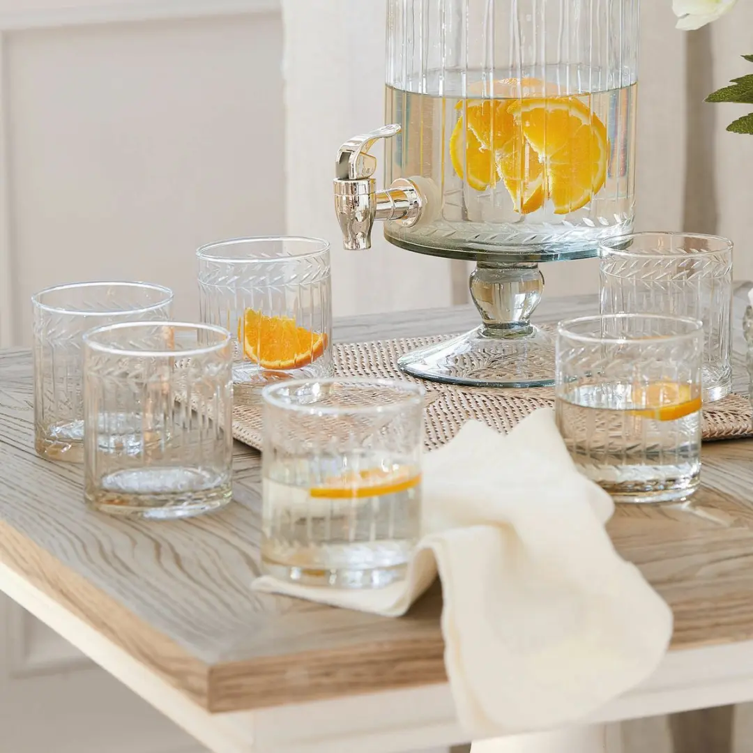 Loberon Glas Set 6 Stuks - Ø8cm - Helder