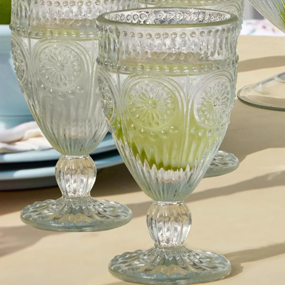 Loberon Leatrice Glas Set 6 Stuks - Ø9cm