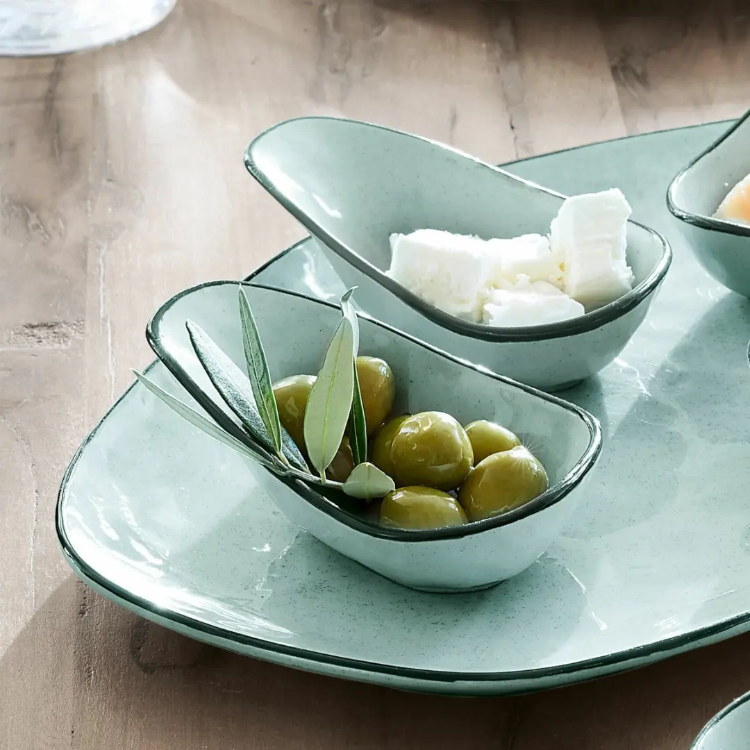 Loberon Biarré Serveerschaal Set 6-delig - Turquoise
