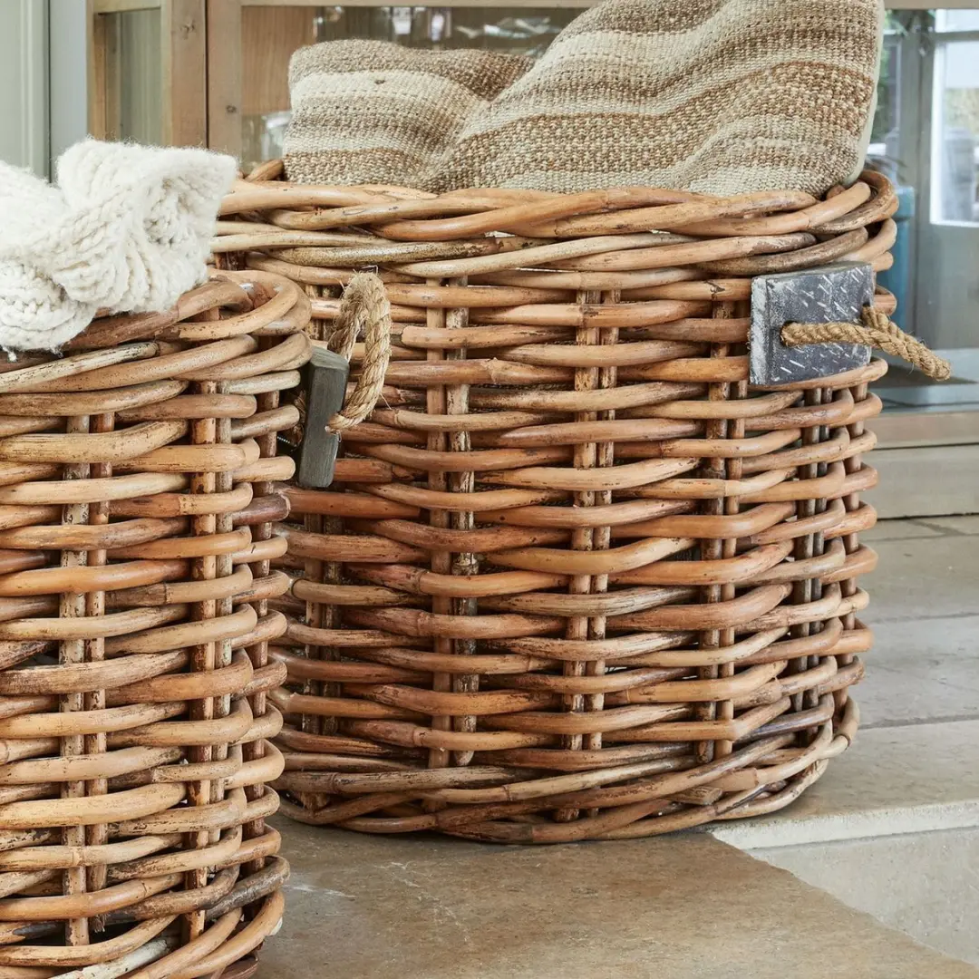 Loberon Marché Manden Set van 2 - 40cm - Bruin